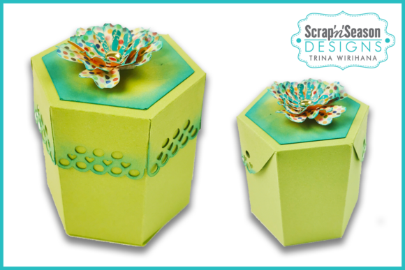 3D Box - Hexagon Lace: 3D SVG for Gift Boxes