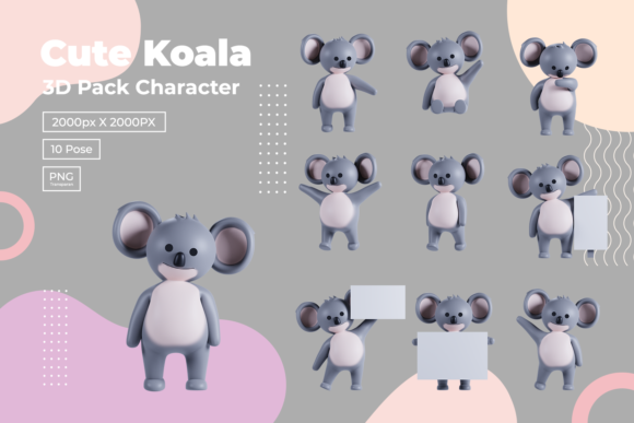 3D Pack Cute Animal Koala: 3D SVG Review