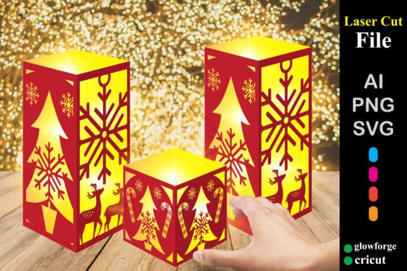 3D SVG Christmas Lantern for Festive Design