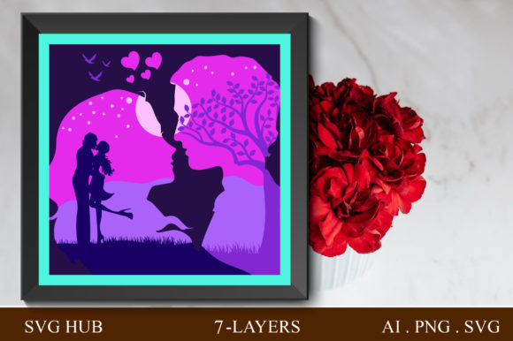 3D SVG Review: Couple Love Valentine Shadow Boxes