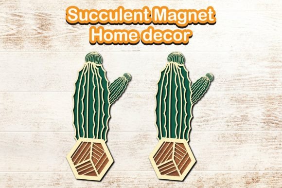 3D SVG Succulent Pot Ornaments for Editorial Design
