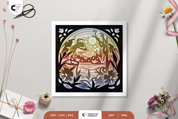 Animals Gather at Spring Pond: 3D SVG for Seasons