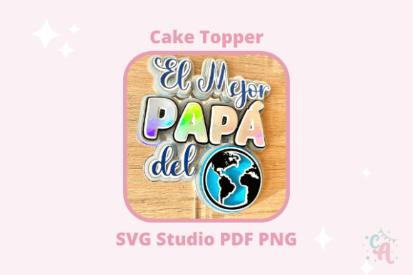 Cake Topper Dia Del Padre Spanish: 3D SVG Shapes