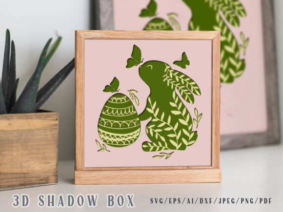 Easter Bunny 3D SVG for Editorial Shadow Boxes