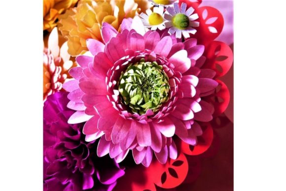 Gerbera Pomponi 3D SVG for Paper Flowers