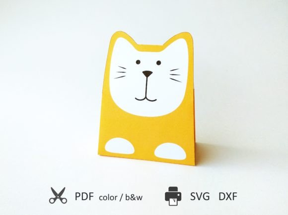 Gift Bag Cat: 3D SVG for Playful Gift Boxes