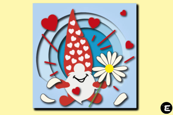 Happy Loving Gnome: 3D SVG for Shadow Boxes & Branding