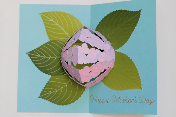 Hydrangea Pop-up Card: 3D SVG for Seasons