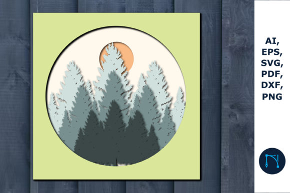 Layer Forest 3D SVG for Shadow Box Branding
