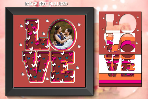 Love with Personalized Photo 3D SVG for Shadow Boxes
