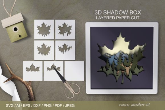 Maple Leaf Layered Papercut Shadow Box 3D SVG Review