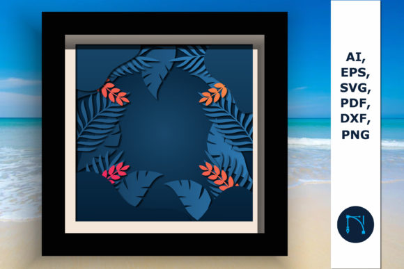 Multi-Layer Summer Shadow Box SVG: 3D Editorial Design