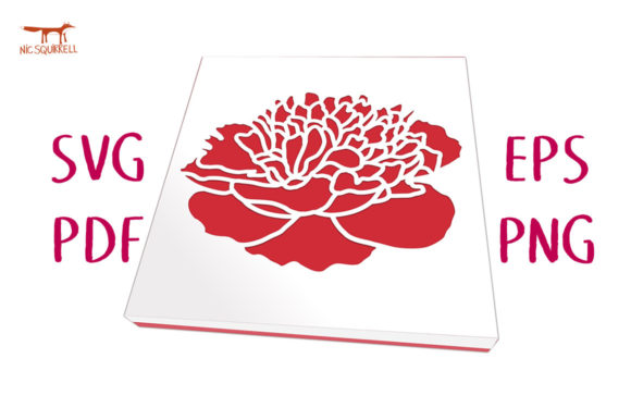 Peony Shallow Lidded Box 3D SVG Shapes