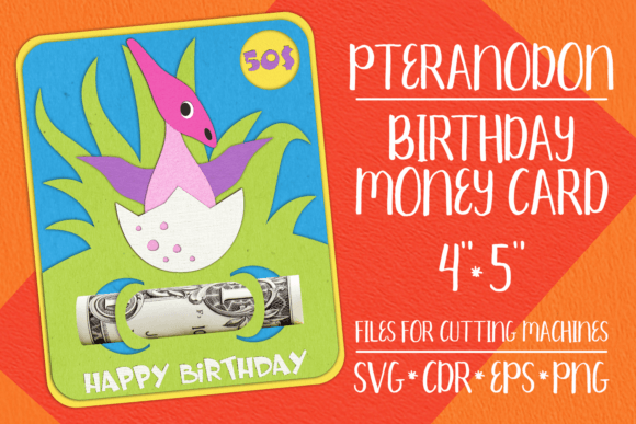 Pteranodon 3D SVG: Shapes for Money Holder Cards