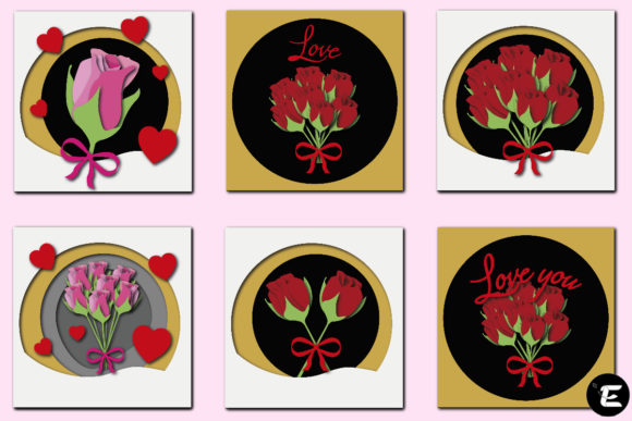 Valentine Rose SVG Bundle: 3D Paper Flowers